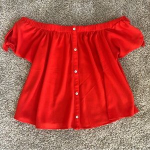 Red off the shoulder top